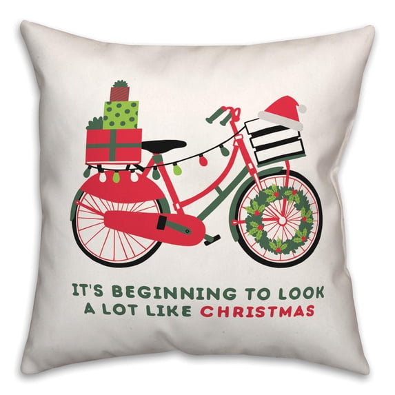 Creative Products Christmas Bike 16 x 16 Spun Poly Pillow