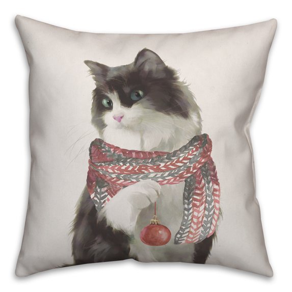 Creative Products Christmas Kitty 16x16 Spun Poly Pillow