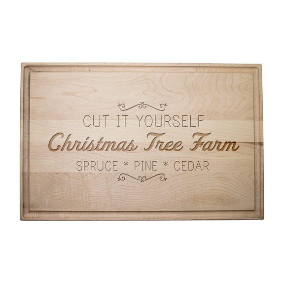 Creative Products Christmas Tree Farm 17 x 11 Maple Cutting Board