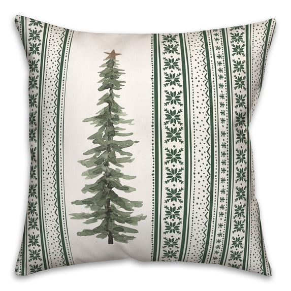 Creative Products Christmas Tree Green Pattern 16 x 16 Spun Poly Pillow