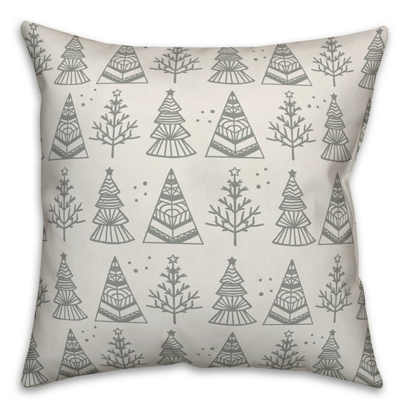 Creative Products Christmas Tree Pattern 16x16 Spun Poly Pillow