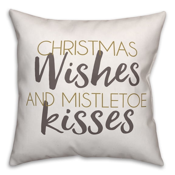 Creative Products Christmas Wished and Mistletoe Kisses 18x18 Spun Poly Pillow