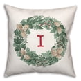 thumbnail image 1 of Creative Products Christmas Wreath Monogram I 18x18 Spun Poly Pillow, 1 of 3