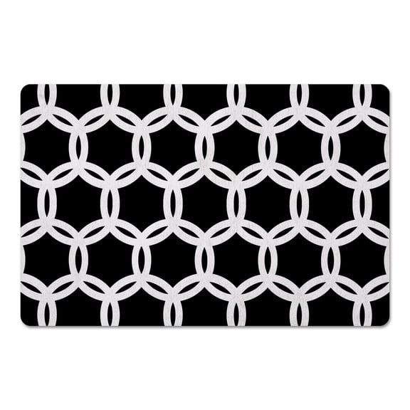 Creative Products Circle Hexagons Black 27x18 Floor Mat