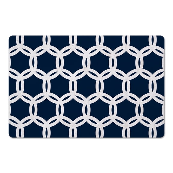 Creative Products Circle Hexagons Navy 27x18 Floor Mat