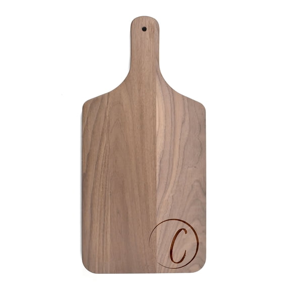 Creative Products Circle Monogram - C 8 x 17 Walnut Paddle Cutting Board
