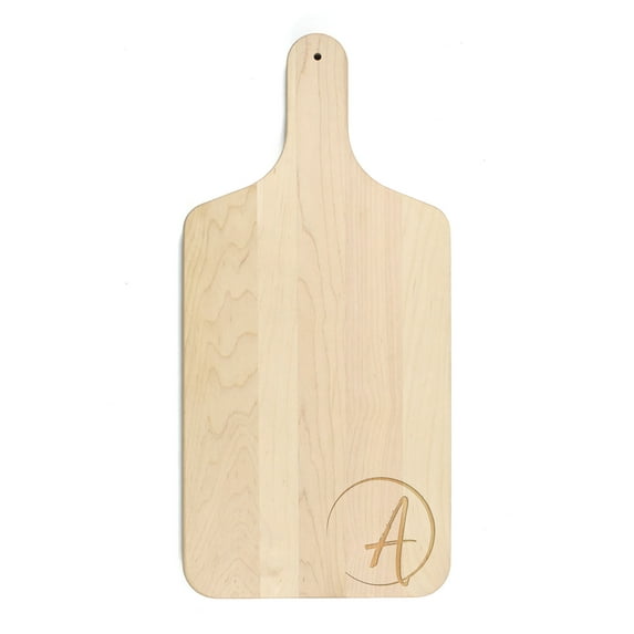 Creative Products Circle Monogram - Q 8 x 17 Maple Paddle Cutting Board