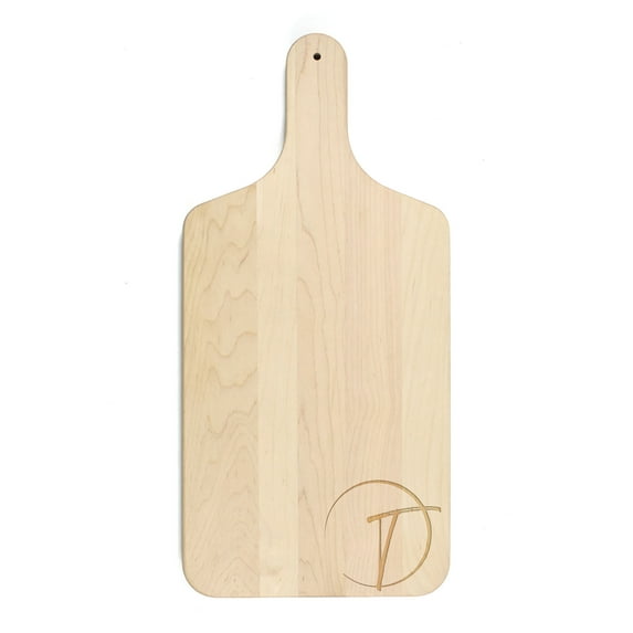 Creative Products Circle Monogram - T 8 x 17 Maple Paddle Cutting Board