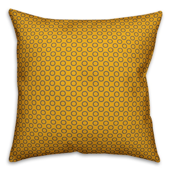 Creative Products Circle Pattern in Yellow 20x20 Spun Poly Pillow