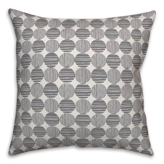 Creative Products Circles in Gray 16x16 Spun Poly Pillow