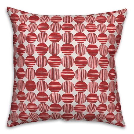 Creative Products Circles in Red 16x16 Spun Poly Pillow