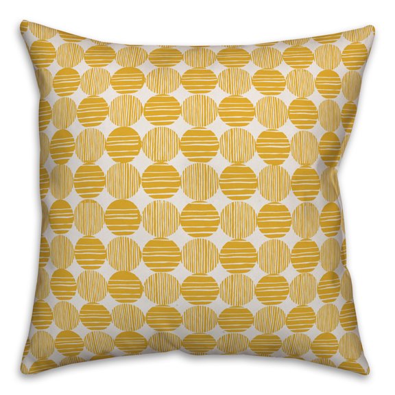 Creative Products Circles in Yellow 16x16 Spun Poly Pillow