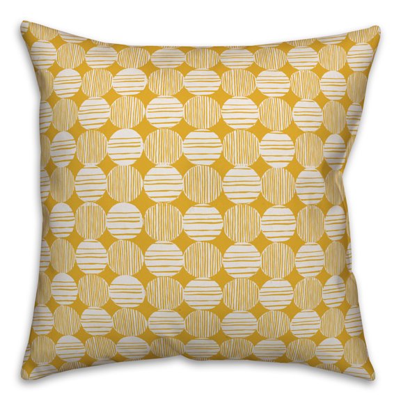 Creative Products Circles in Yellow 16x16 Spun Poly Pillow