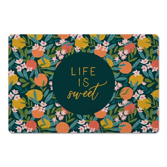 Creative Products Cirtrus Fruit Teal 18 x 27 Floor Mat