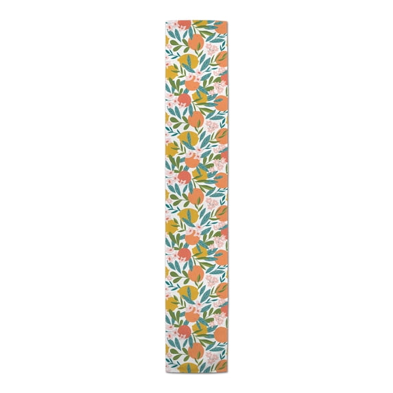 Creative Products Citrus Fruit Pattern White 4 16 x 72 Poly Twill Table Runner