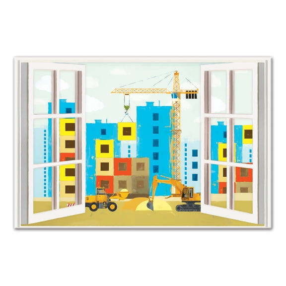 Creative Products City Construction Window 24x36 Canvas Wall Art