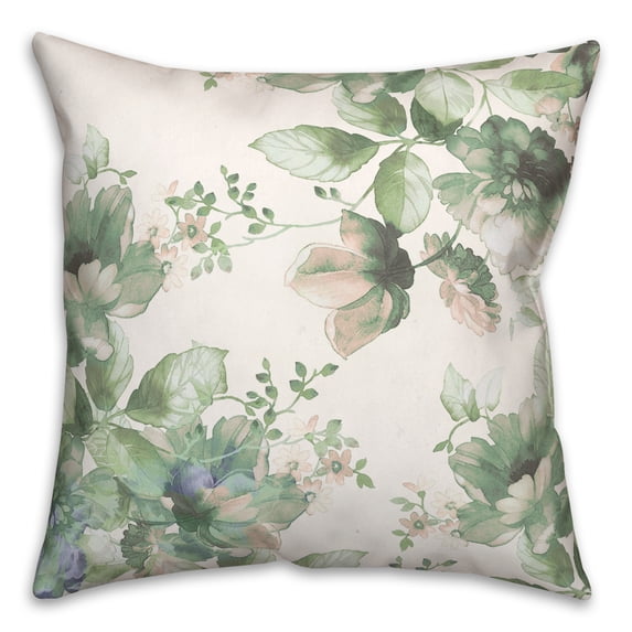 Creative Products Classic Watercolor Flowers 18 x 18 Spun Poly Pillow
