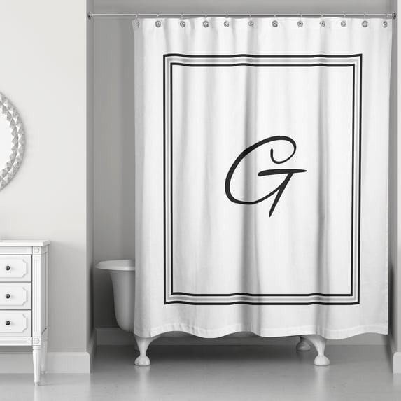 Creative Products Classic White Monogrammed Shower Curtain - G