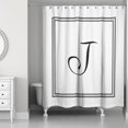 thumbnail image 1 of Creative Products Classic White Monogrammed Shower Curtain - J, 1 of 7