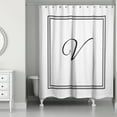 thumbnail image 1 of Creative Products Classic White Monogrammed Shower Curtain - V, 1 of 7