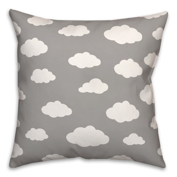 Creative Products Cloud Pattern Gray 16 x 16 Indoor / Outdoor Pillow