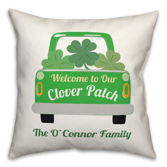 Creative Products Clover Patch 18x18 Personalized Spun Poly Pillow
