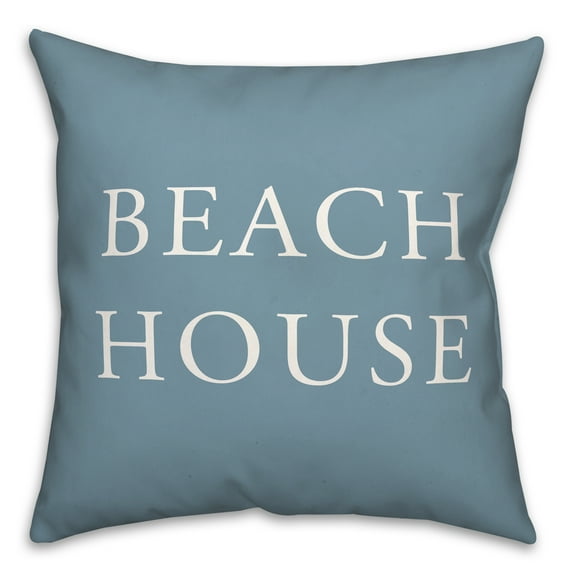 Creative Products Coastal Blue Beach House 18 x 18 Spun Poly Pillow