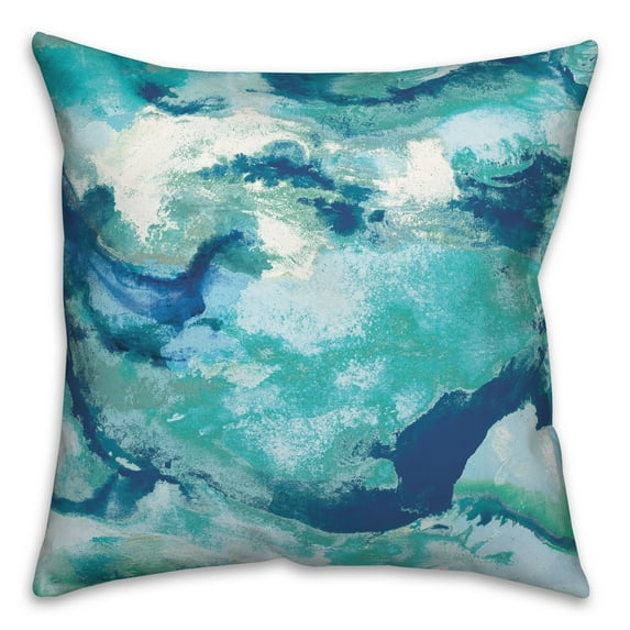 Creative Products Coastal Watercolor Waves 18 x 18 Spun Poly Pillow