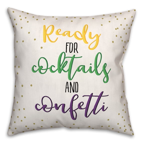 Creative Products Cocktails and Confetti 18x18 Spun Poly Pillow