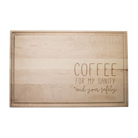 Creative Products Coffee For My Sanity 17 x 11 Maple Cutting Board