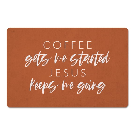 Creative Products Coffee Gets Me Started Copper 27x18 Floor Mat