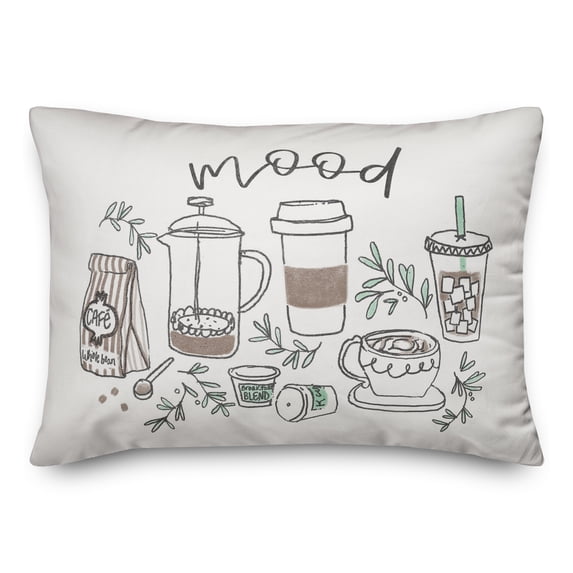 Creative Products Coffee Mood Sketch 14x20 Spun Poly Pillow