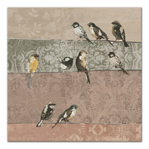 Creative Products Collage Bird Patchwork 16 x 16 Canvas Wall Art