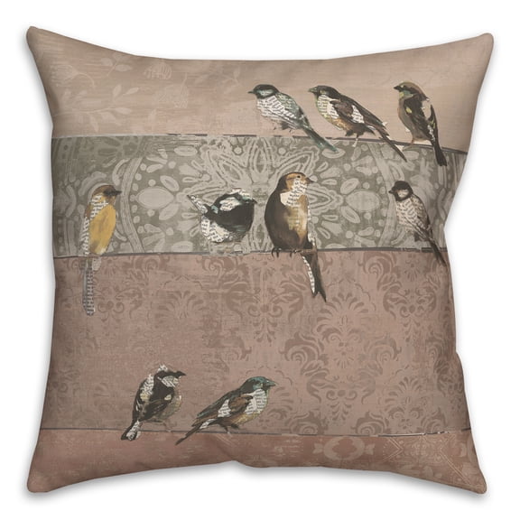 Creative Products Collage Bird Patchwork 18 x 18 Spun Poly Pillow