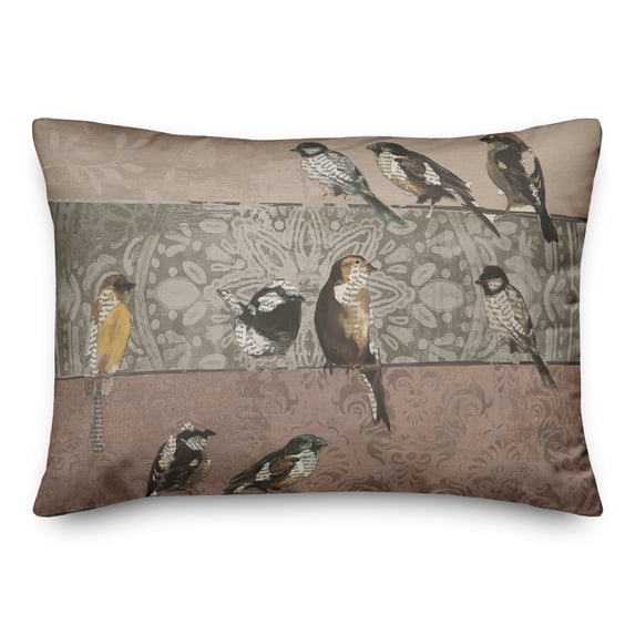Creative Products Collage Bird Patchwork 20 x 14 Spun Poly Pillow