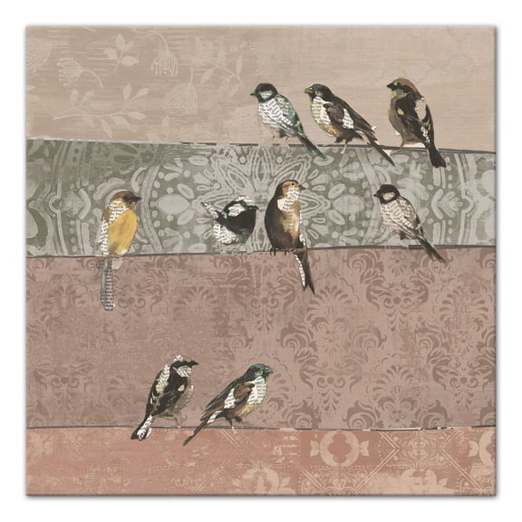 Creative Products Collage Bird Patchwork 36 x 36 Canvas Wall Art