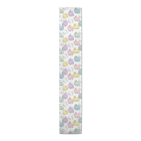 Creative Products Colorful Bunny Pattern 16 x 72 Cotton Twill Table Runner