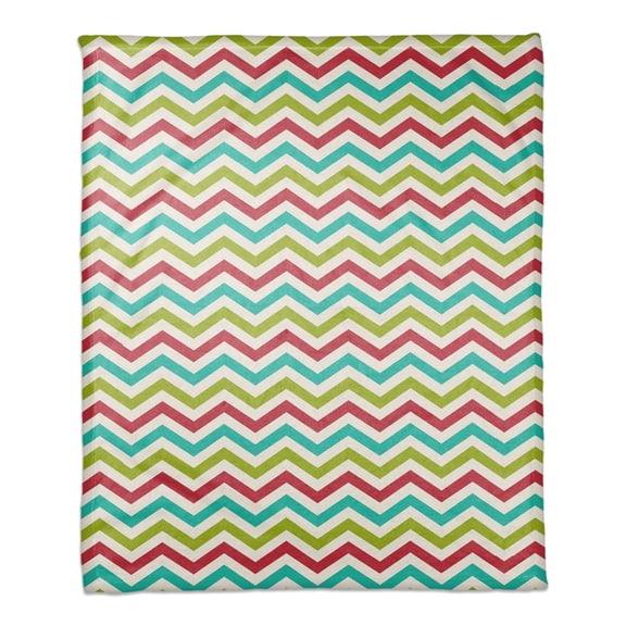 Creative Products Colorful Chevron 50x60 Coral Fleece Blanket