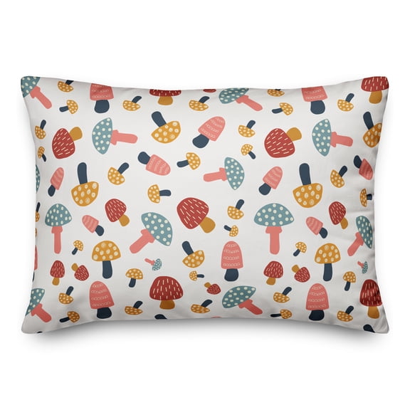 Creative Products Colorful Cute Mushroom Pattern 5 20 x 14 Spun Poly Pillow