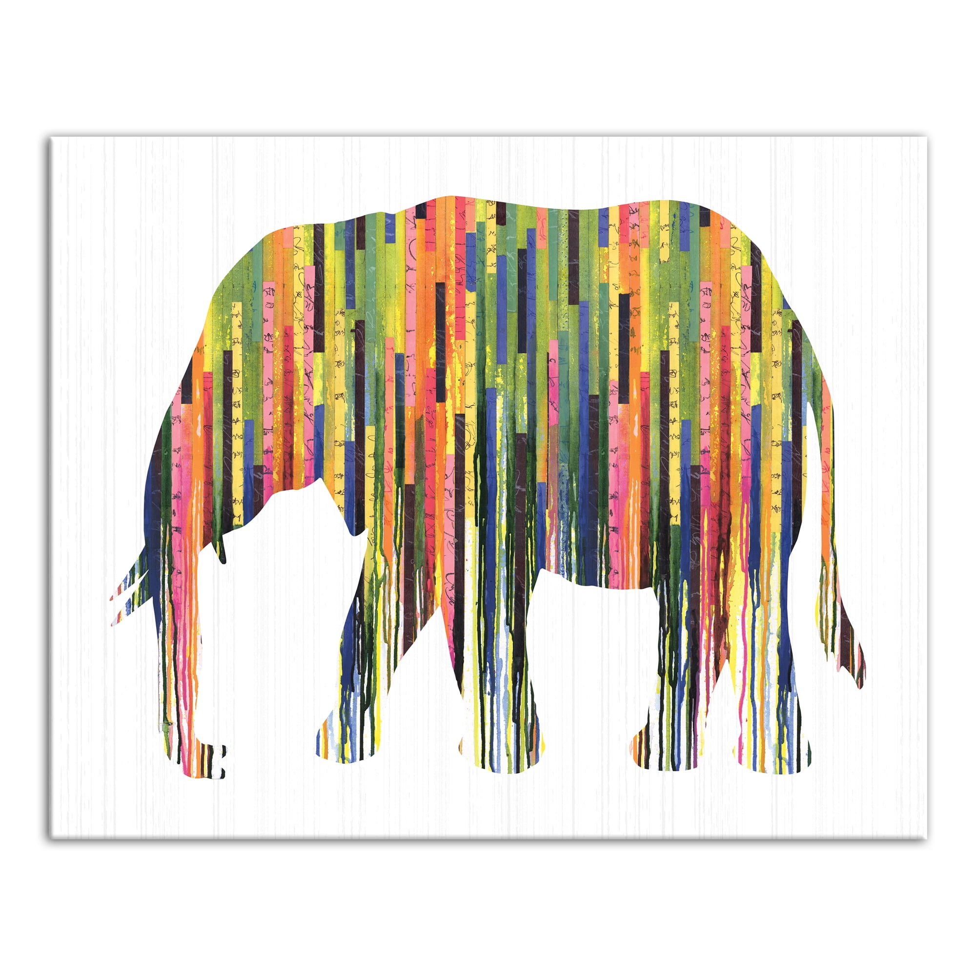 Colorful Abstract Elephant Canvas Wall Art 20x16