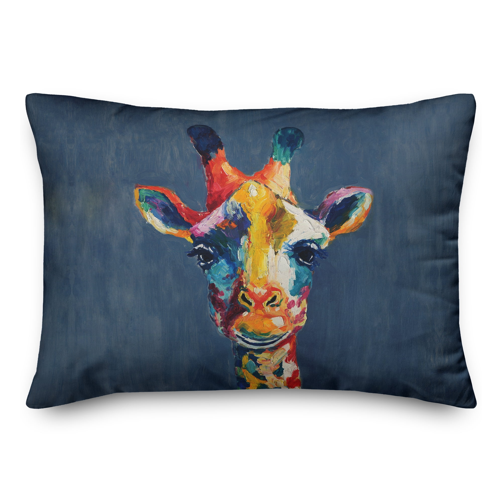 Creative Products Colorful Giraffe on Blue 14x20 Indoor / Outdoor Pillow