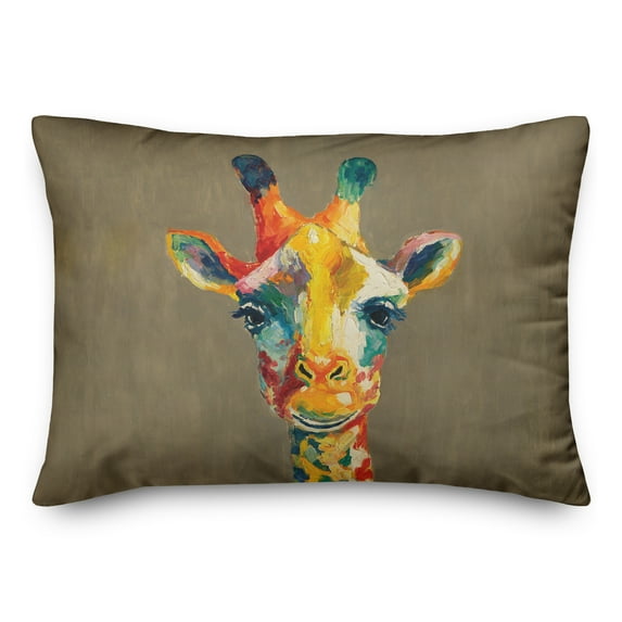 Creative Products Colorful Giraffe on Tan 14x20 Indoor / Outdoor Pillow