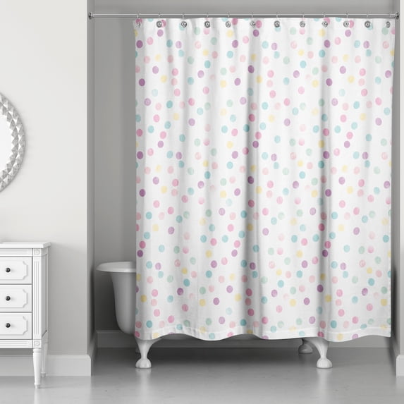 Creative Products Colorful Polka Dots 71x74 Shower Curtain