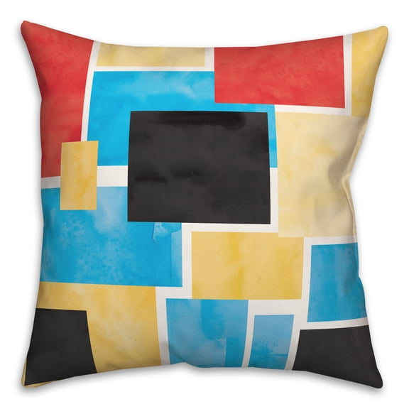Creative Products Colorful Primary Abstract I 18 x 18 Spun Poly Pillow