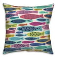 thumbnail image 1 of Creative Products Colorful School Of Fish Pattern 20x20 Spun Poly Pillow, 1 of 2