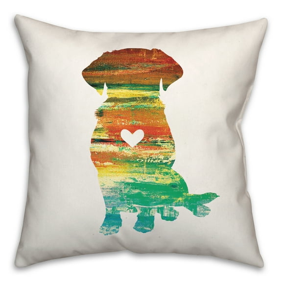 Creative Products Colorful Silhouette Lab 20 x 20 Spun Poly Pillow