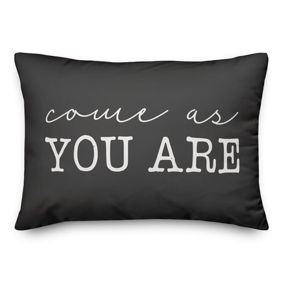 Creative Products Come As You Are Black and White 14x20 Indoor / Outdoor Pillow