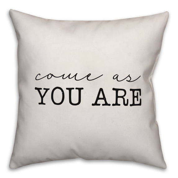 Creative Products Come As You Are White and Black 16x16 Indoor / Outdoor Pillow