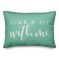 thumbnail image 1 of Creative Products Come & Sit With Me Bold Script Mint 14x20 Indoor / Outdoor Pillow, 1 of 2