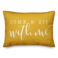 thumbnail image 1 of Creative Products Come & Sit With Me Bold Script Yellow 14x20 Indoor / Outdoor Pillow, 1 of 2